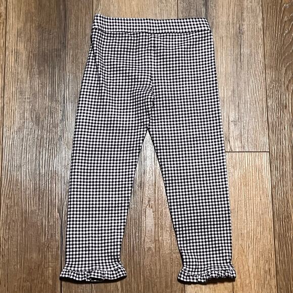 Janie and Jack Gingham Ruffle Ankle Pants Girls 5 Nautical Old Money Preppy EUC - Picture 4 of 6